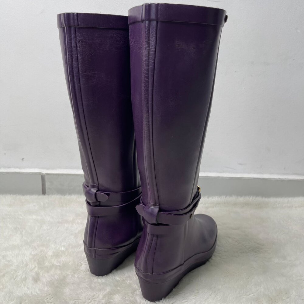 Hunter Women's Purple Andora Mid Calf Pull On Rain Boots Shoes Size 7 - Picture 4 of 16